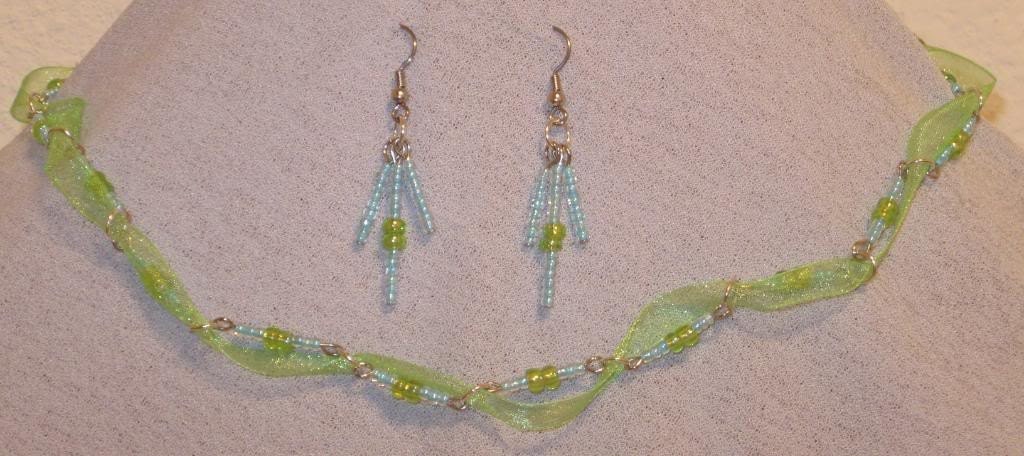 Blue and Green Ribbon Wrap