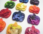 NOW 20 PERCENT OFF - - Happy Face Pumpkin Crayons -  Lil Scribblers (TM) -- Halloween Party Pack - Perfect for Parties and Classroom Treats - (Set of 15)