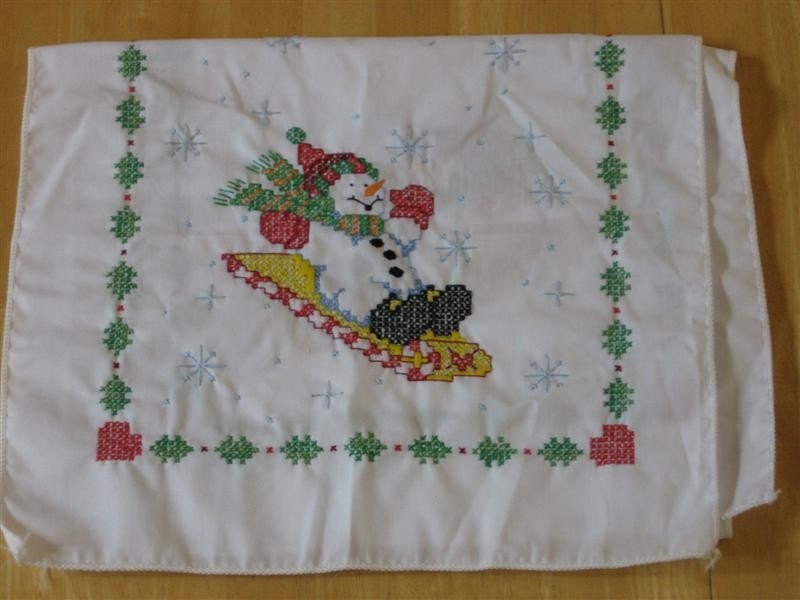 Christmas Snowman Table Runner