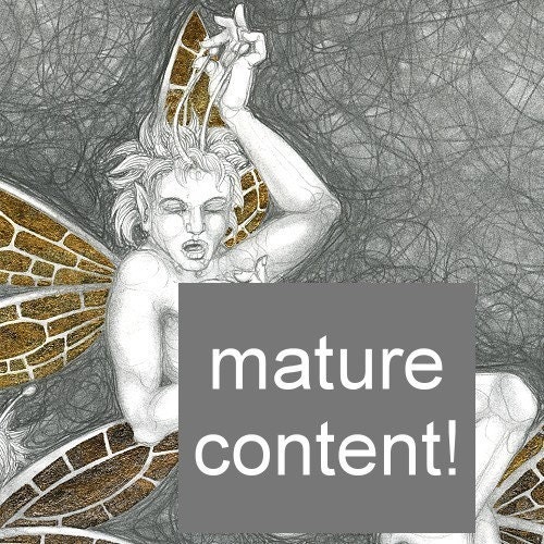 Fornicating Fairies 2 - a mature and very rude fairy orgy at the more discrete size of 5x7 inches - signed art print