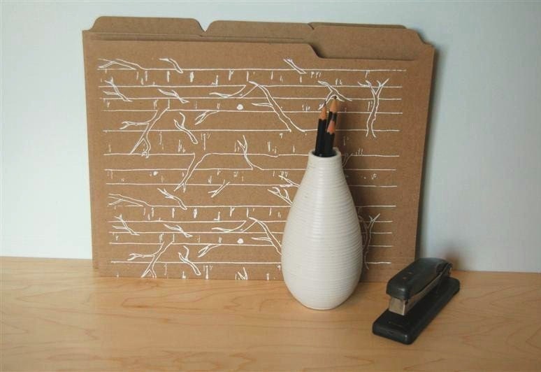 Set of Three Eco-folder (Birchtree) Printed in Yellow