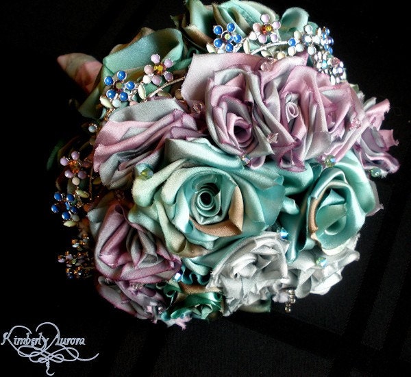 Glimmering Fable Jewelry and Silk Bridal Bouquet