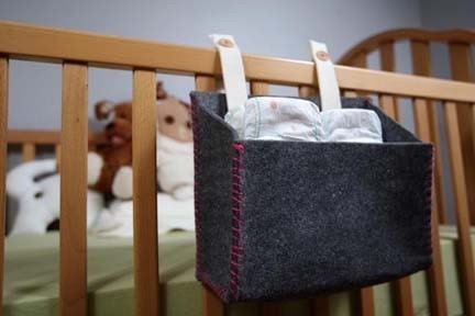 Wooli Felt Diaper Caddy White
