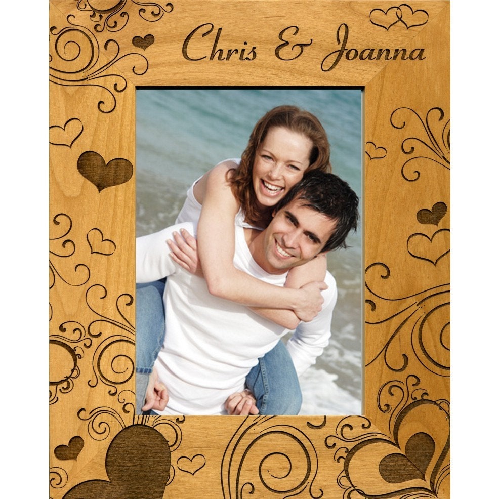 5 x 7 Personalized Frame with Hearts