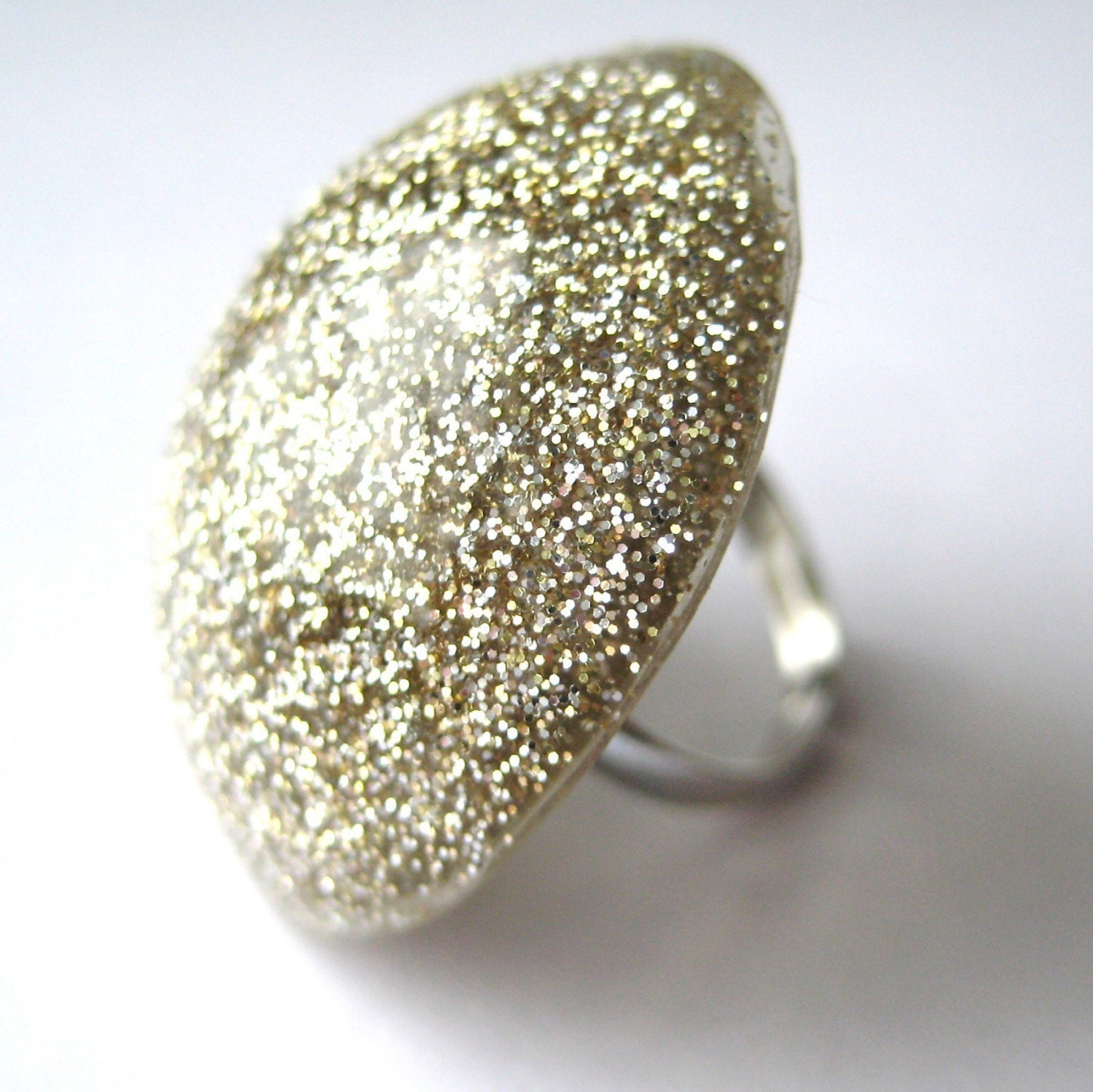 Glitter Pop Party Ring - Antique Silver