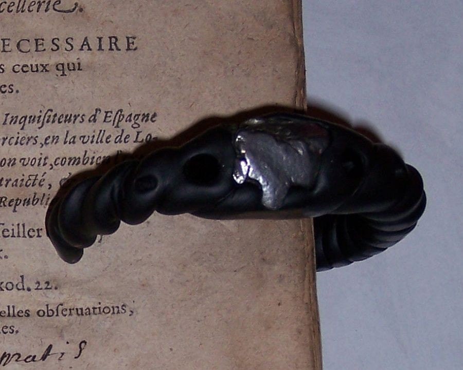 Black Umbra-Cthonian Meteorite Bracelet with Swarovski Crystals