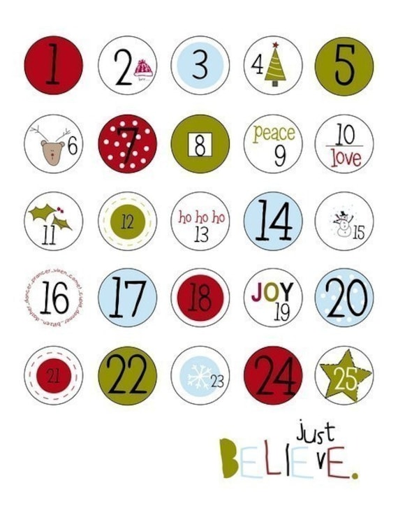 Countdown to Christmas Iron On Labels