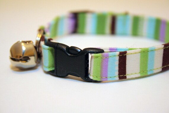 Safety Cat Collar with Licorice Allsorts Stripes