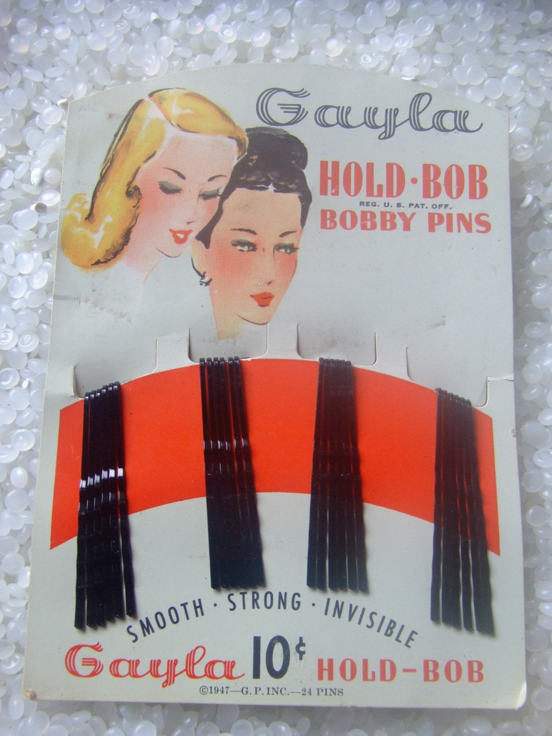 vintage bobby pins still on original card