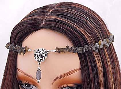 Labradorite Renaissance Medieval CELTIC CIRCLET crown diadem wedding tiara