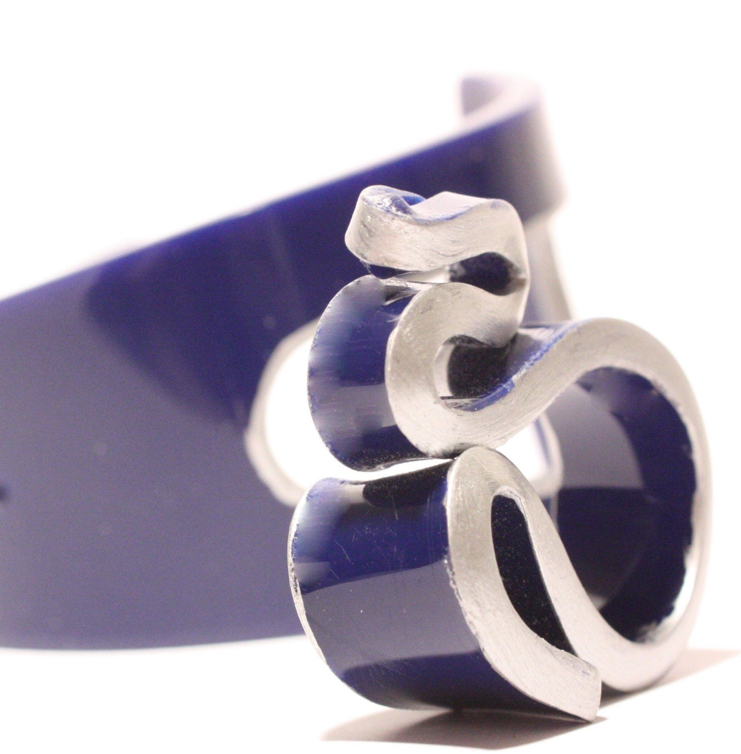 Blue silver bracelet and matching ring