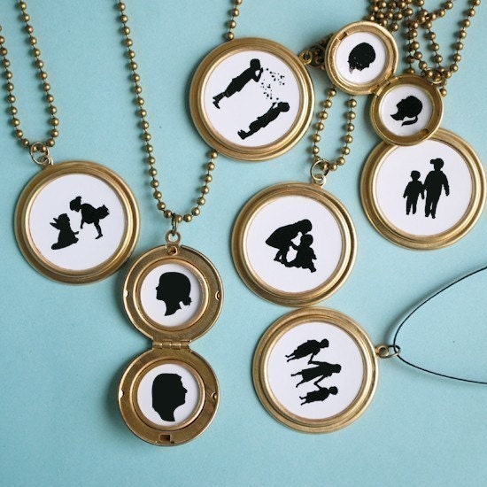 Custom Silhouette Locket Necklace - small