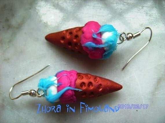 Fimo ice cream earrings From Zhora