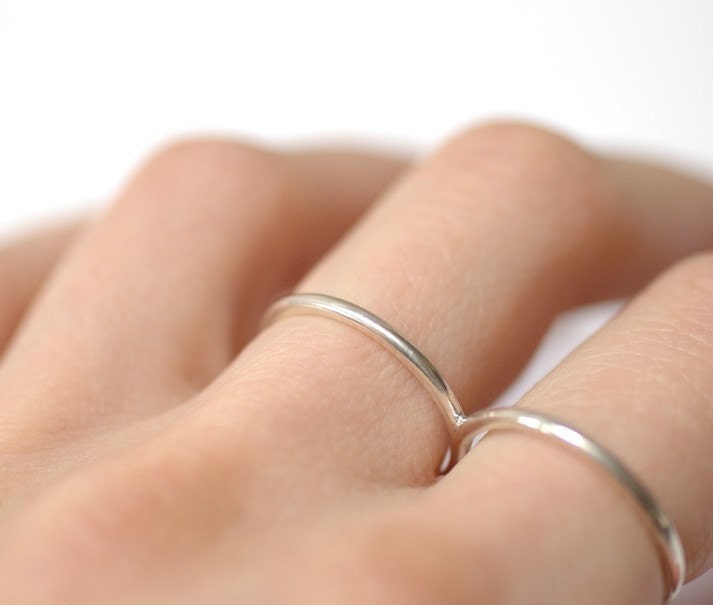 Simple Circle Two Finger Ring- FREE SHIPING- Made to order