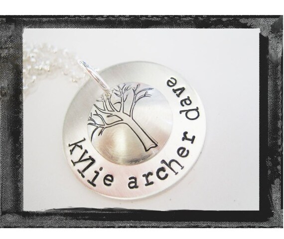 Hand Stamped Sterling Silver TREE OF LIFE Necklace ....new design