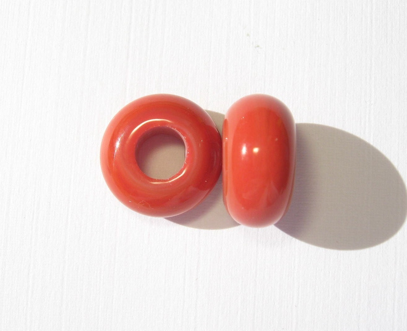 Handmade Lampwork Beads Pandora Style - CORAL