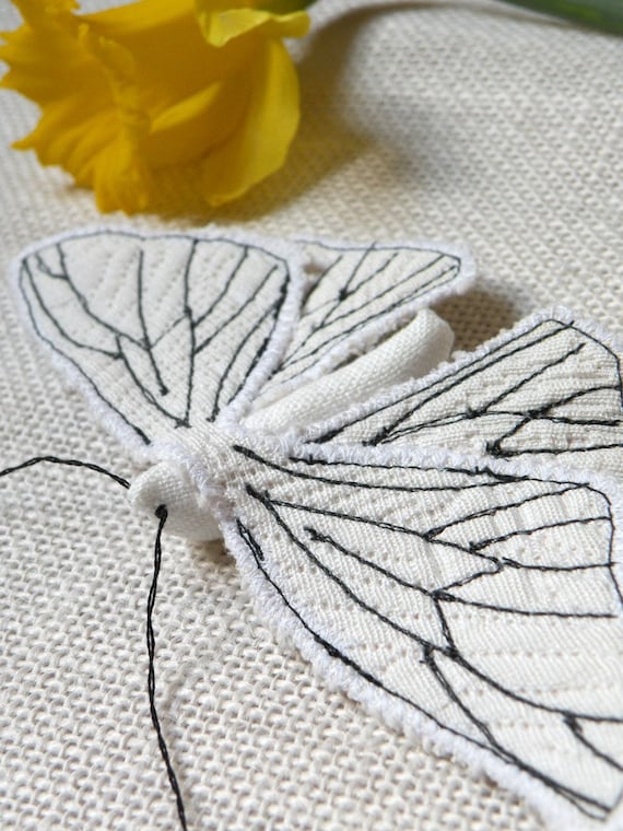 Handmade Fabric Moth Brooch - Textile Lepidoptera - Made to Order