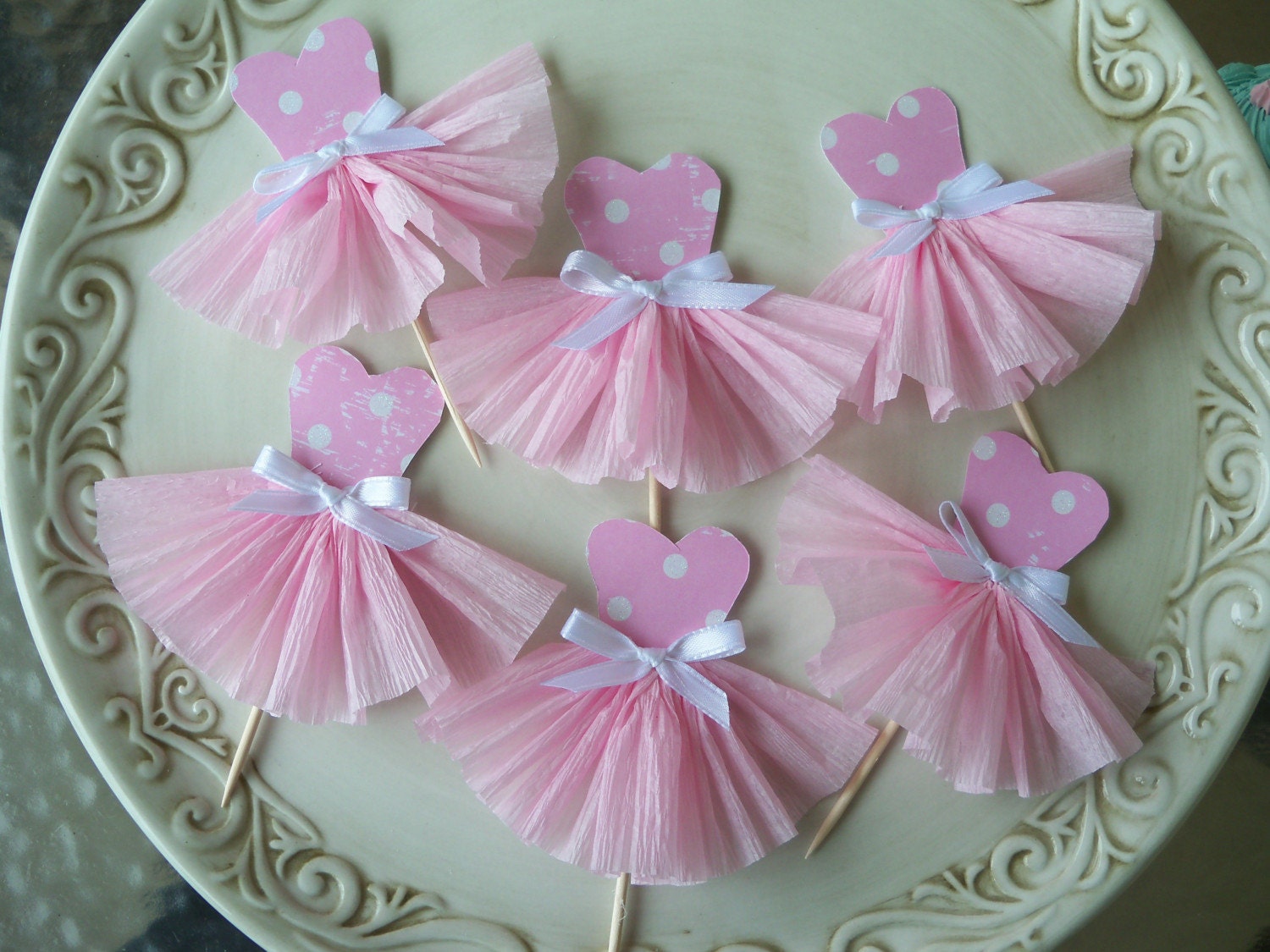 Ballerina Cupcake Toppers From JeanKnee