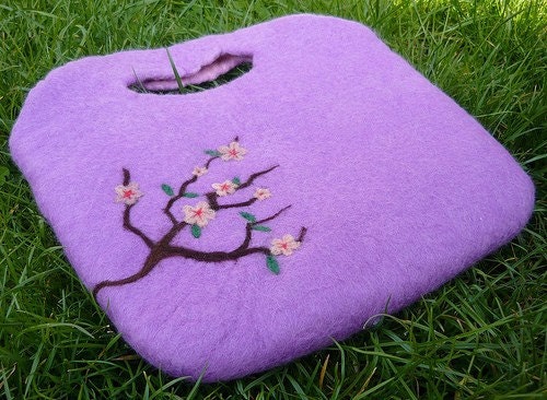 Boxing Day Clearance; Hand felted cherry blossom bag.