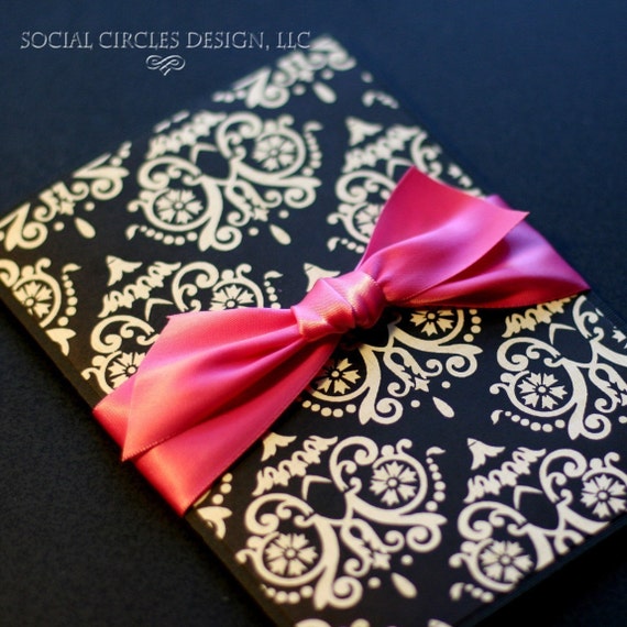 HOT PINK AND BLACK DAMASK