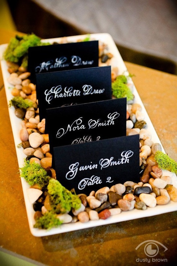 Custom calligraphy escort or place cards for your wedding with stand out