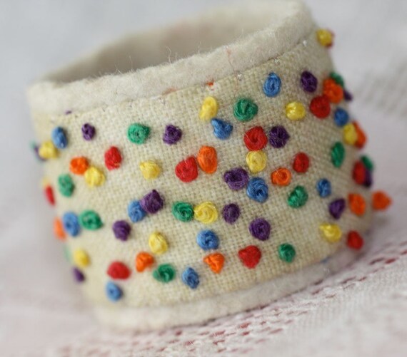 embroidered confetti ring