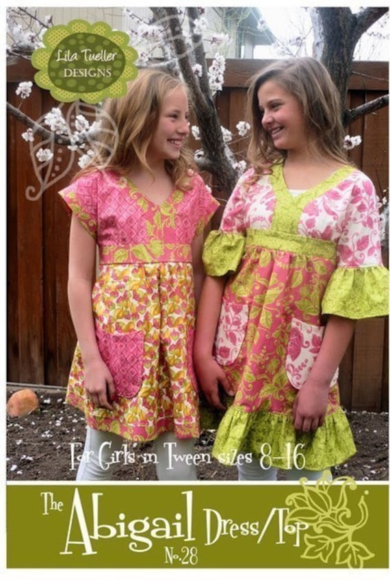 Abigail Dress and Top sewing pattern from Lila Tueller Designs   TWEEN Sizes