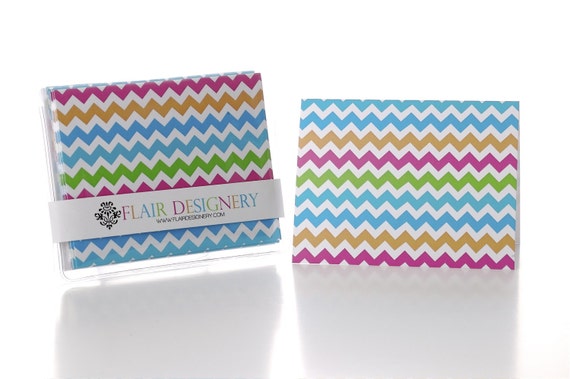 Multi-Color Chevron Folded Notecards