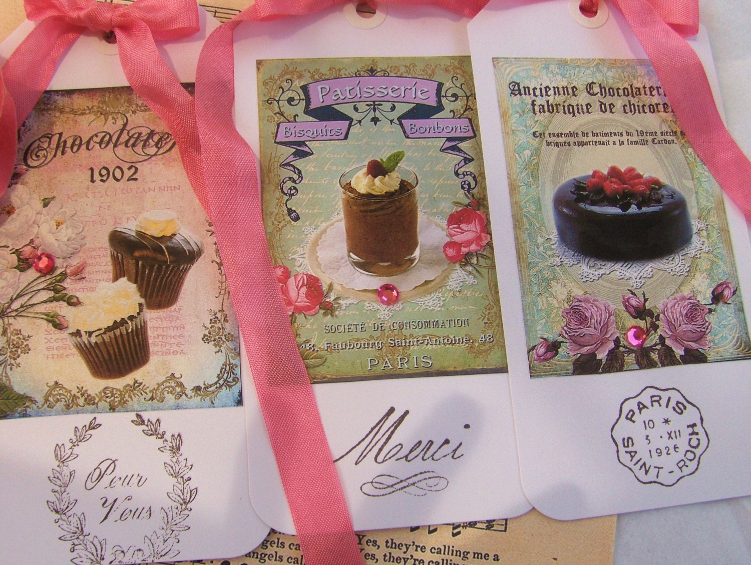french patisserie gift tags