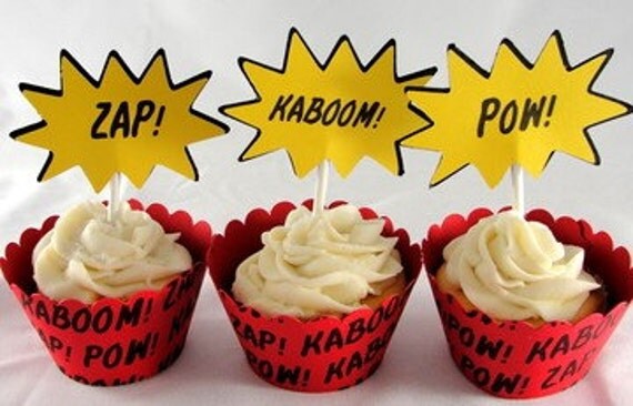 Comic Book Super Hero Cupcake Kit