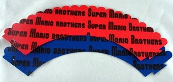 Super Mario Brothers Cupcake Wrappers for Super Mario BIrthday Party