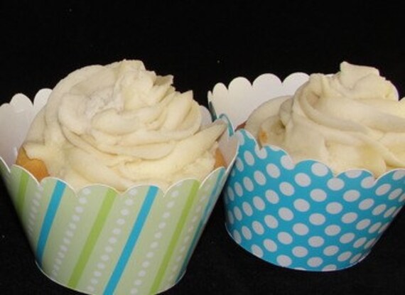 Blue and Green Cupcake wrappers