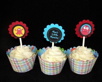 Cute Monsters Cupcake Toppers