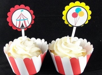 Circus/carnvial Cupcake Toppers