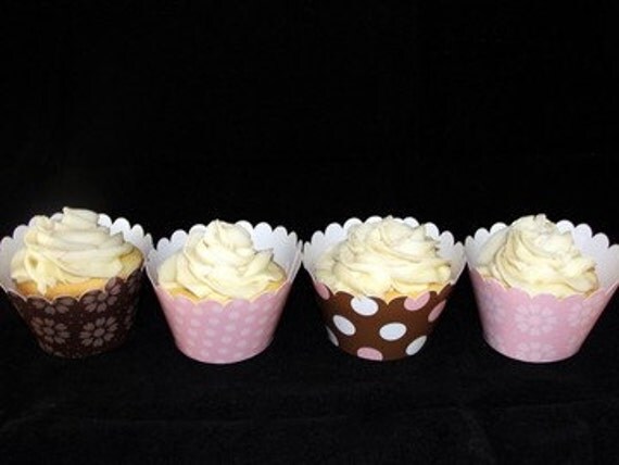 Pink and Brown Cupcake Wrappers
