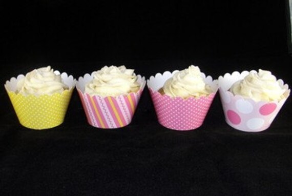 Pink and Yellow Cupcake Wrappers
