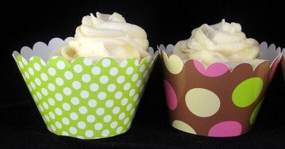 Pink, Yellow, and Green Cupcake Wrappers