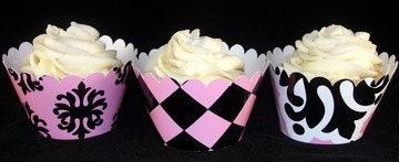 Black and Pink Cupcake Wrappers