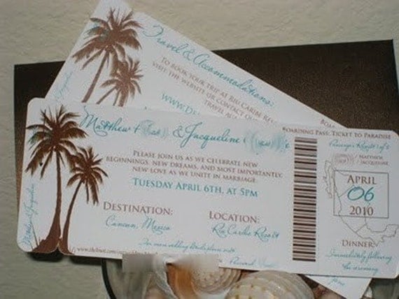 DEPOSIT Modern Palm Tree Boarding Pass Set