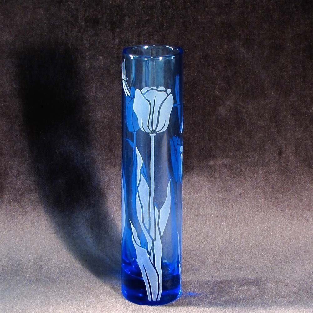 Tulip Wedding Decor Blue Dragonfly Bud Vase From bradgoodell