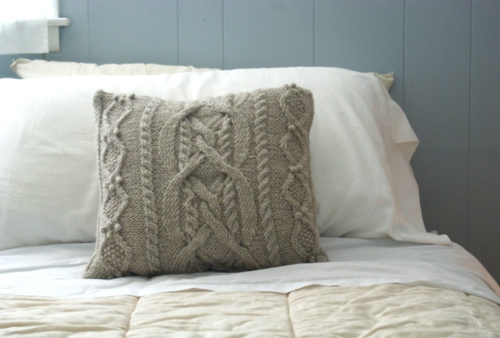 Cable Knit Pillow Sham in Wool