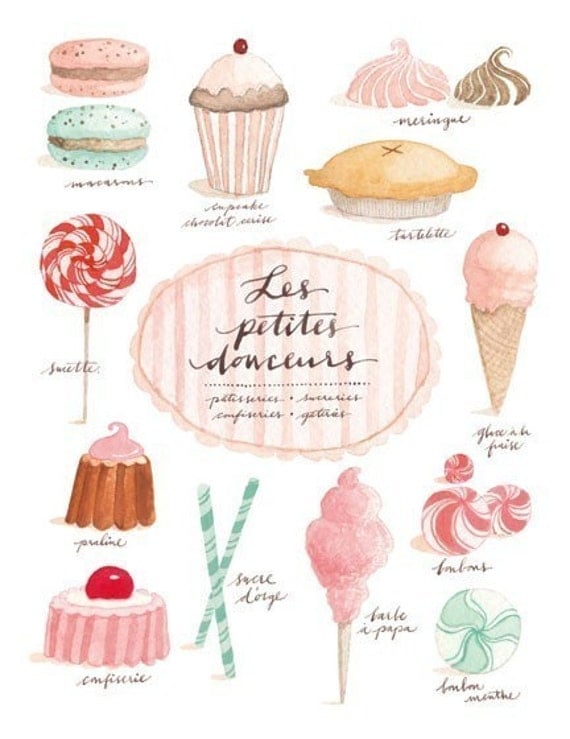 etsy, posters, illustrationer kök, inredning kök, etsy eva juliet, evajuliet on etsy, evajuliet etsy, pasteller, poster kök, illustration kök, pasteller kök, godis kök