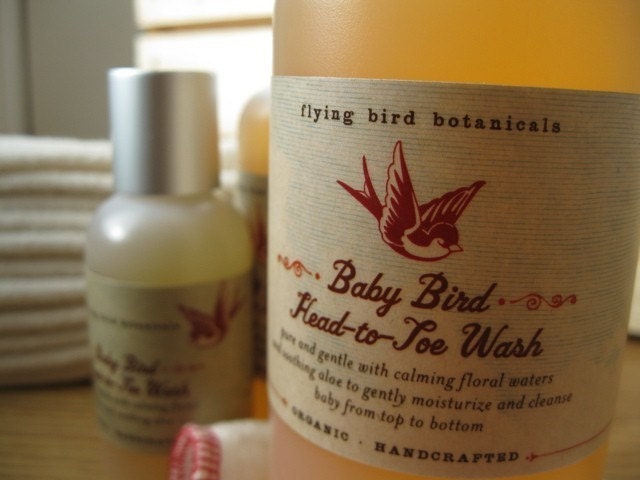 baby bird head-to-toe wash...100% organic baby wash and shampoo