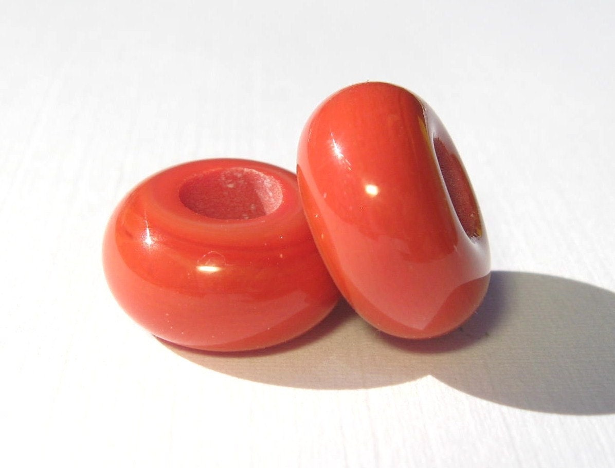 Handmade Lampwork Beads Pandora Style - CORAL