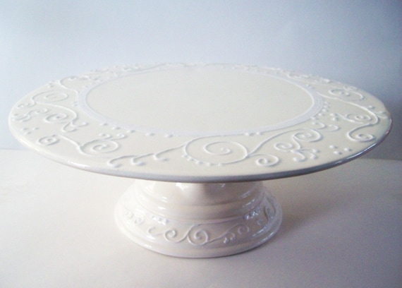 Wedding Cake Stand Elegant White on White