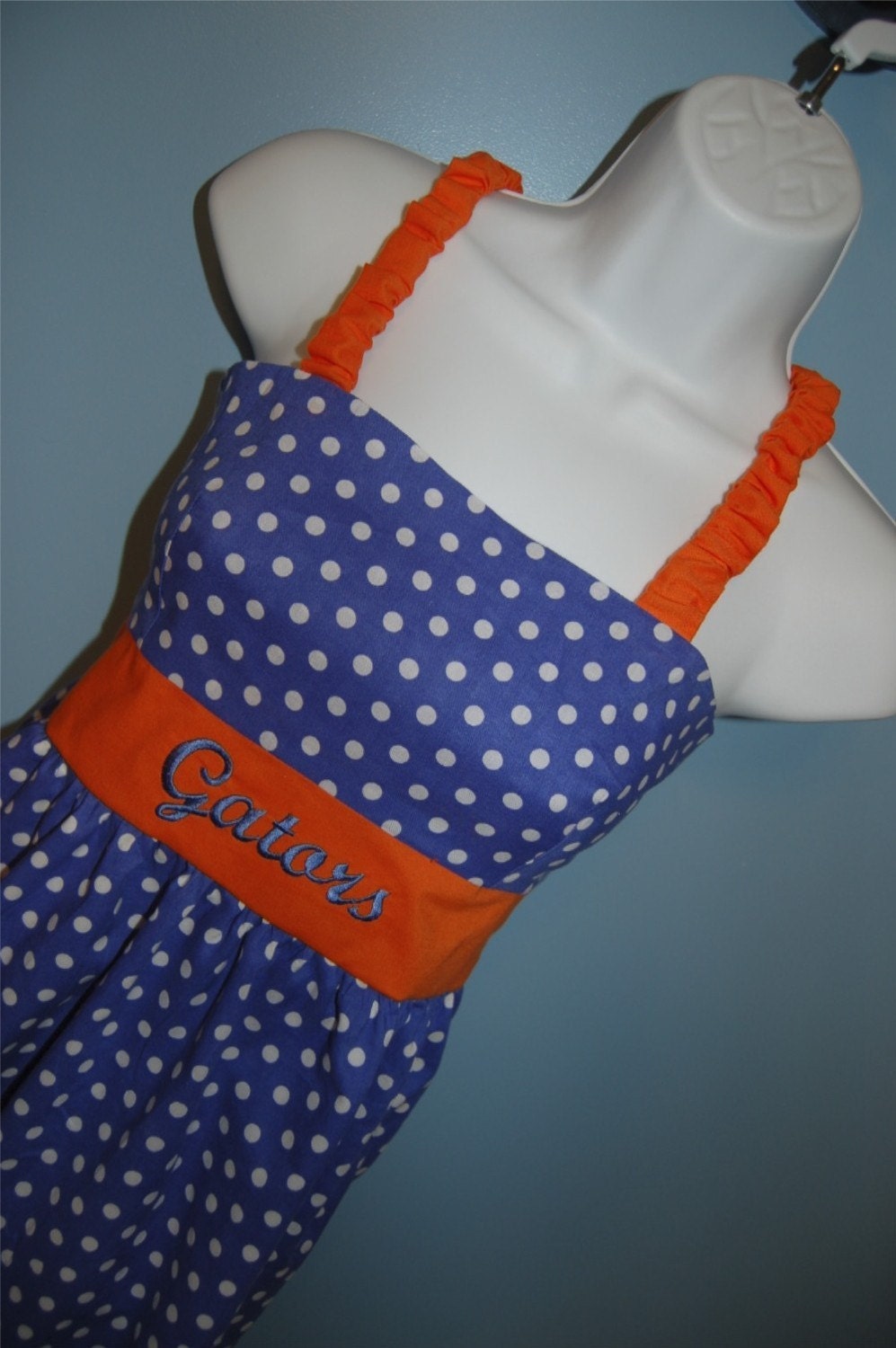 Handmade Go Gators Polka Dot Dress Womens Sizes XS to L