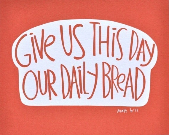 5x7 Daily Bread Print Red