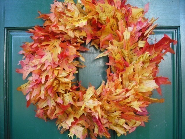 Preserved Autumn Oak Leaf Wreath