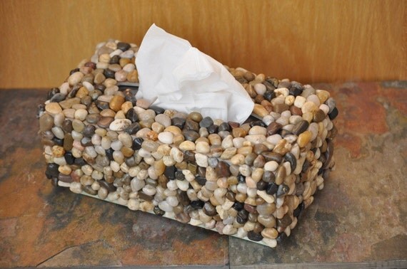 Mosaic Style Stone Tissue Box Cover - Multi Color