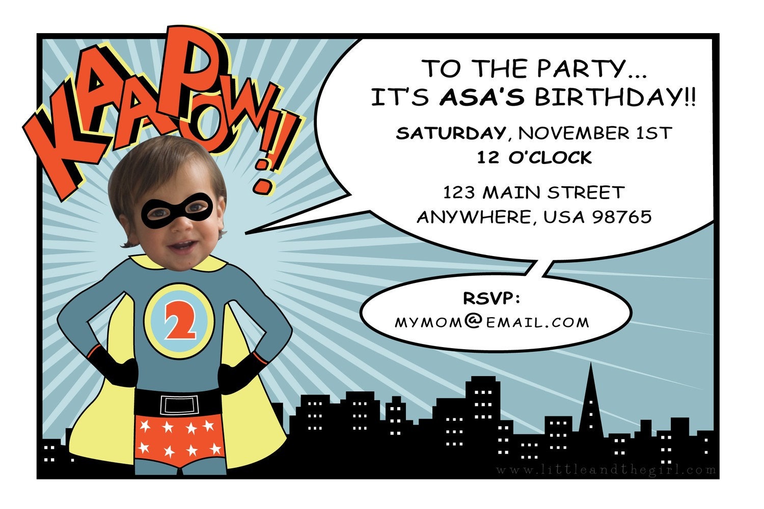 Invitation: Super Hero (Boy) - Custom Made For You